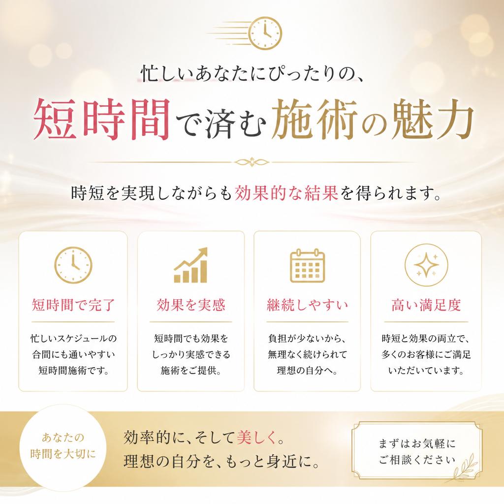 短時間で手に入れる明るい印象