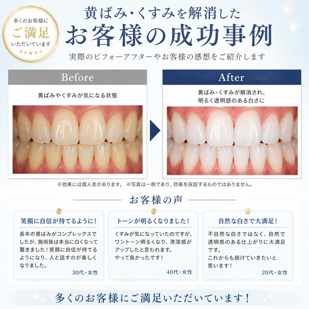 実際の施術例とお客様の声