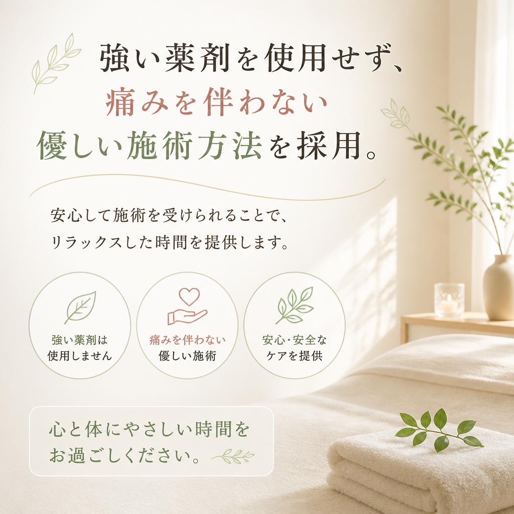 無痛施術でストレスフリー