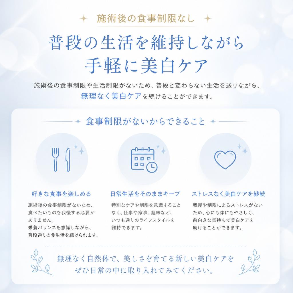 食事制限なしで自由なライフスタイル