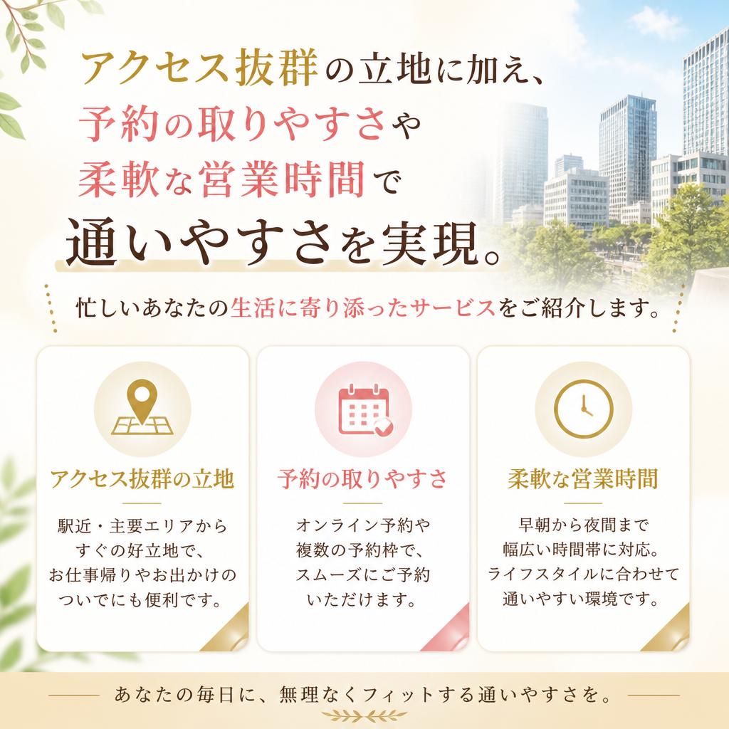 4. 予約の取りやすさと通いやすさ