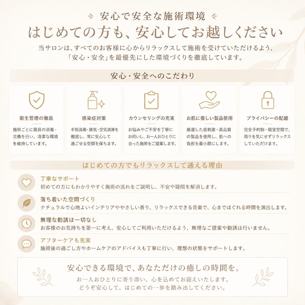 安心・安全な施術環境
